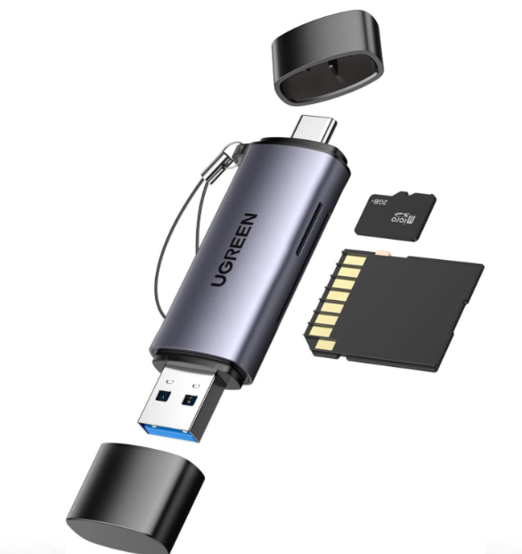 Lecteur Carte Memoire Ugreen USB C USB 3.0 2 en 1 Adaptateur de Carte SD en Aluminium (50706) 