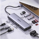 Mini Station d'accueil USB-C Ugreen  9en1 Avec Power Delivery 15600 Port Hdmi 4K + Port Vga + 3 Ports Usb + Port Rj45 + Lecteur de cartes SD/TF + Port Usb C